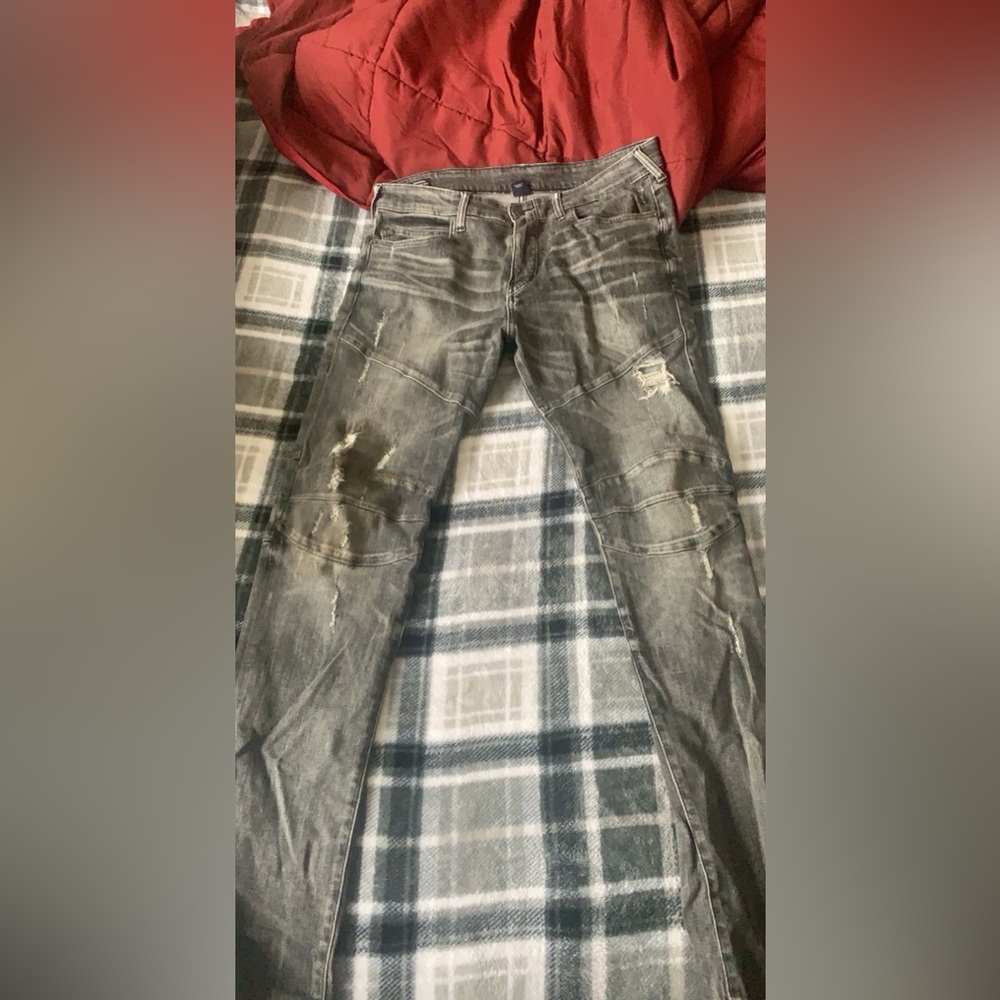 True Religion Men's Relaxed Fit Distressed Jeans - Gray Size 32 Men’s